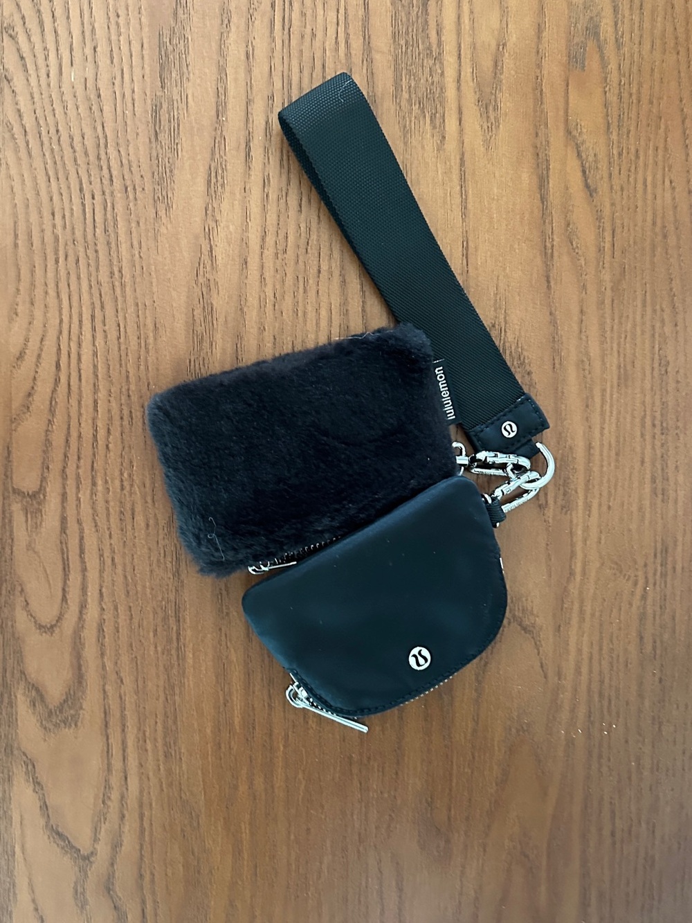 lululemon athletica Black Faux Fur Zip Pouch Keychain Set - Picture 7 of 7